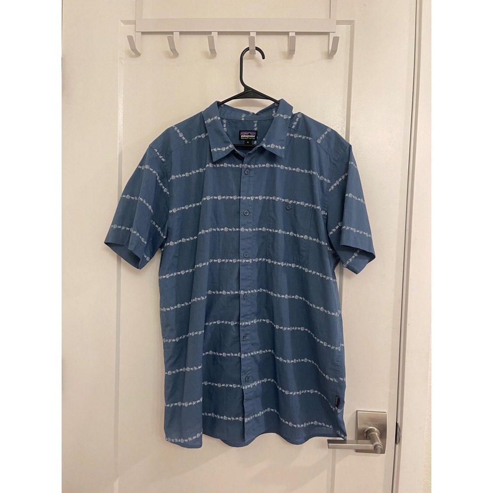 Patagonia Organic Cotton Blue Button‎ Down Granola Colorado Hippie Shirt